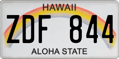 HI license plate ZDF844