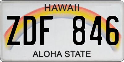 HI license plate ZDF846