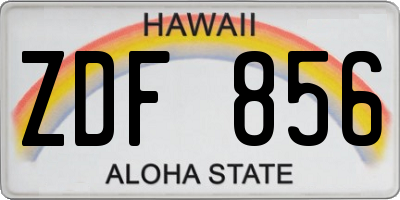 HI license plate ZDF856