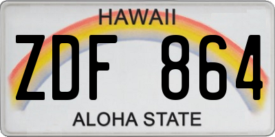 HI license plate ZDF864