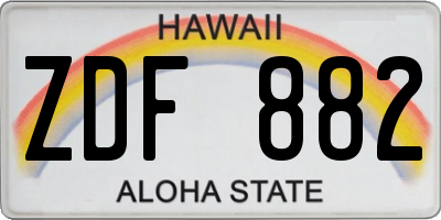 HI license plate ZDF882