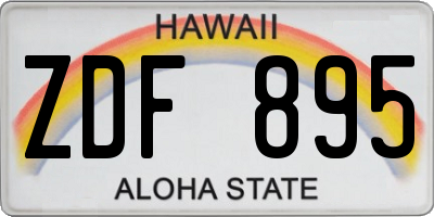 HI license plate ZDF895