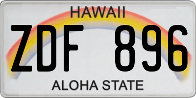 HI license plate ZDF896