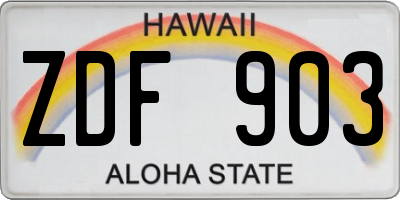 HI license plate ZDF903