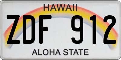 HI license plate ZDF912