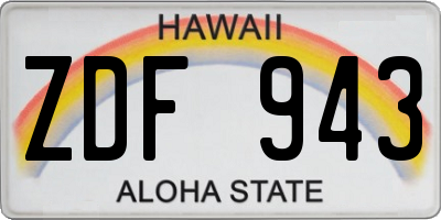 HI license plate ZDF943