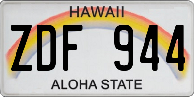 HI license plate ZDF944