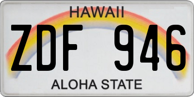 HI license plate ZDF946