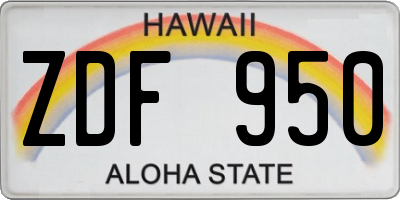 HI license plate ZDF950