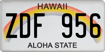 HI license plate ZDF956