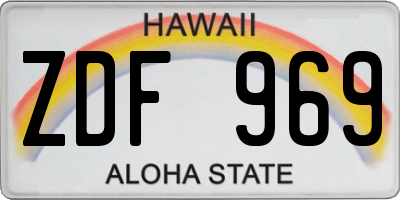 HI license plate ZDF969