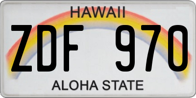 HI license plate ZDF970