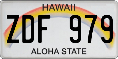 HI license plate ZDF979
