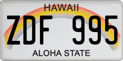 HI license plate ZDF995