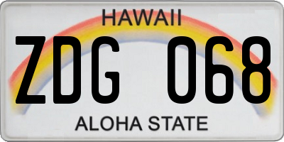 HI license plate ZDG068