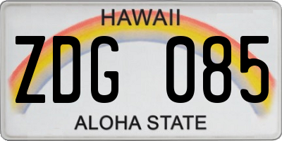 HI license plate ZDG085