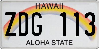 HI license plate ZDG113