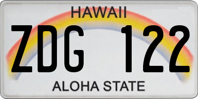 HI license plate ZDG122