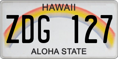 HI license plate ZDG127