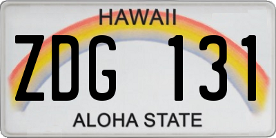 HI license plate ZDG131