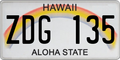 HI license plate ZDG135