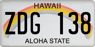 HI license plate ZDG138