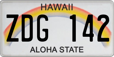 HI license plate ZDG142