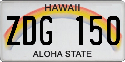 HI license plate ZDG150