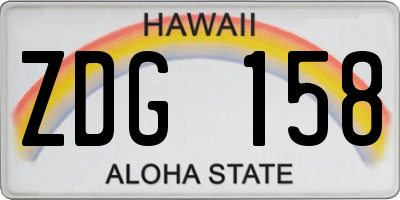 HI license plate ZDG158