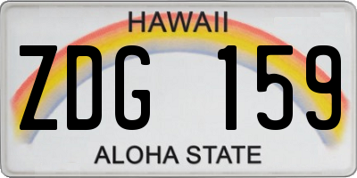 HI license plate ZDG159