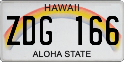 HI license plate ZDG166