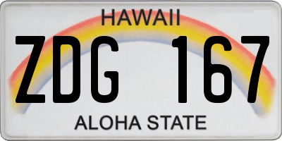 HI license plate ZDG167