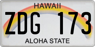 HI license plate ZDG173