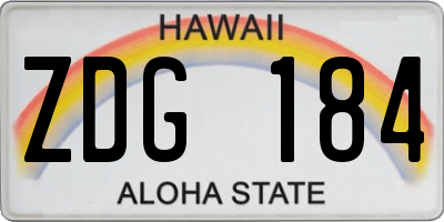 HI license plate ZDG184