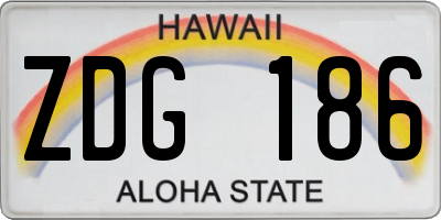 HI license plate ZDG186