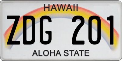 HI license plate ZDG201