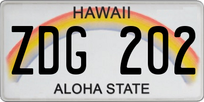 HI license plate ZDG202