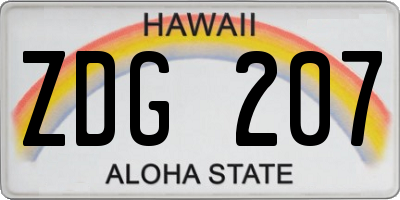 HI license plate ZDG207