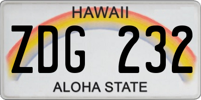 HI license plate ZDG232