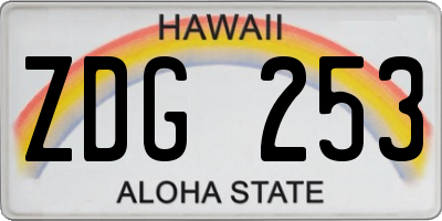 HI license plate ZDG253
