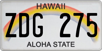 HI license plate ZDG275