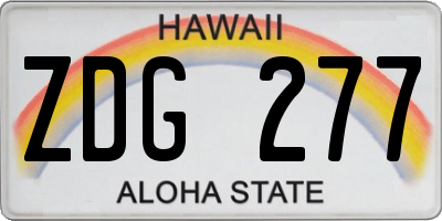 HI license plate ZDG277