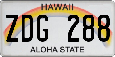 HI license plate ZDG288