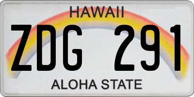HI license plate ZDG291