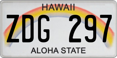 HI license plate ZDG297
