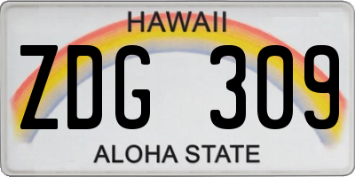 HI license plate ZDG309