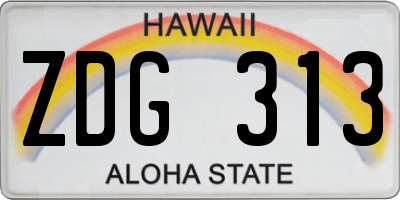 HI license plate ZDG313