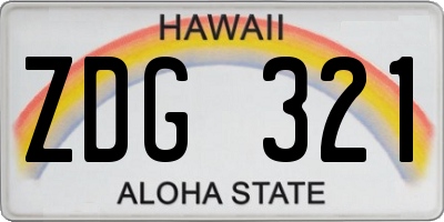 HI license plate ZDG321