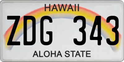 HI license plate ZDG343