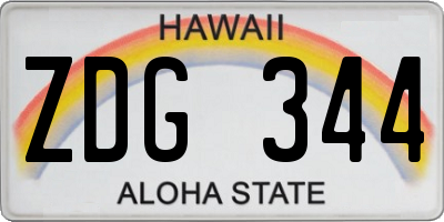 HI license plate ZDG344